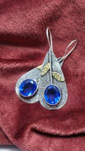 Hot Selling Elegant Handmade Tanzanite Dangle <b>Earrings</b> in 925 Sterling Silver Jewelry Gift Great Price - Product Image 4