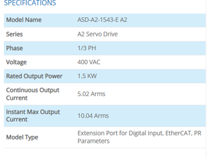 Unidad de Control de Movimiento Industrial ASDA-A2 Serie ASD-A2-1543-E 380-480V - Product Image 4