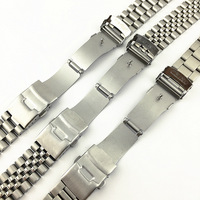 Bracelet de montre OEM personnalisé, respirant, élastique, en acier inoxydable, avec fermoir pliable pour 19mm 20mm 21mm 22mm 24mm, luxe
