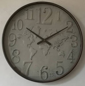 Home Unique Rustic Design Metal Quartz Wall <b>Clock</b> 30mm Thick Plate <b>Battery</b> Powered Single Face Needle Display for Living Room - Product Image 1