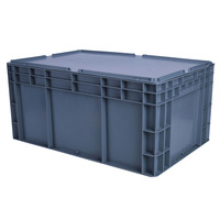 Contenedor de Almacenamiento Industrial Apilable de Plástico Resistente, Antiestático, ESD Seguro, Ahorra Espacio, Duradero, para Logística y Circulación de Mercancías