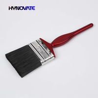 Ensemble de pinceaux de peinture en filament PET noir industriel avec virole en étain et manche en plastique