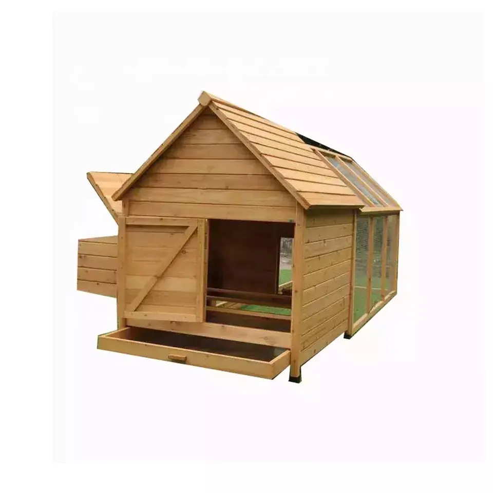 Aangepaste Poulailler Outdoor Houten Kip Huis Goedkope Huisdier Huis Ontwerp Met Running Kooi Voor Verkoop