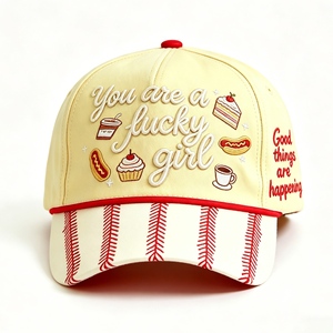 <span class=keywords><strong>Gorra</strong></span> <span class=keywords><strong>de</strong></span> Béisbol Lucky Girl con Frases Positivas, Cosas Buenas Pasando, Bordado Estético, Visera con Rayas, 6 Paneles, <span class=keywords><strong>Gorra</strong></span> <span class=keywords><strong>de</strong></span> Algodón - Product Image 1