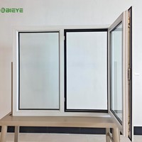 Fenêtre à battant moderne en PVC-U 65 avec joint en caoutchouc EPDM et isolation thermique pour salles de bain et buanderies