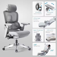Chaise de bureau ergonomique de qualité supérieure en maille avec base en métal robuste, pivotante à 360 °, parfaite pour les bureaux commerciaux
