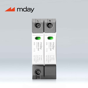 La mejor protección contra rayos para toda la casa 20kA 2P Tipo 1 + 2 Protector contra sobretensiones con 275/320/385/440V AC SPD para sistemas <span class=keywords><strong>solares</strong></span> - Product Image 1