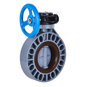 วาล์วผีเสื้อ CPVC ขนาด Dn400 16 นิ้ว มาตรฐาน ASTM แบบแมนนวล สำหรับน้ำ OEM ASME พร้อมหน้าแปลนซีล PTFE Pn10 - Product Image 1