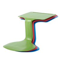 Bureau d'ordinateur portable en plastique écologique en forme de Z, léger, avec fente pour appareil, table d'étude monobloc pour salon
