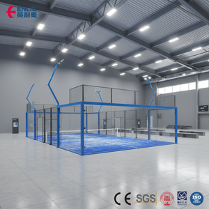 Terrain <span class=keywords><strong>de</strong></span> padel mobile Enlio, extérieur/intérieur, toutes saisons, avec toit et éclairage <span class=keywords><strong>LED</strong></span> pour centre sportif - Product Image 1