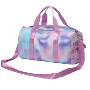 Pink Purple GYM Sport Reisetasche für Mädchen Damen Student Fashion Cross body Polyester Faltbare Aufbewahrung Falten im Freien