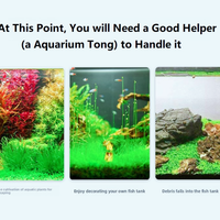 Pinces d'aquarium 40cm 50cm 70cm 80cm à long manche, pince à plantes aquatiques en plastique à mâchoires dentelées pour la plantation