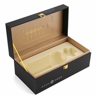 Anpassbar für Champagner glas Wein Geschenk box Starre Pappe Papier Metalls chloss Matt Laminierung Prägung UV-Beschichtung-Premium