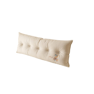 Cojín de lujo para cabecera de cama con soporte lumbar, almohada ergonómica para respaldo, para cama doble, funda de felpa de color sólido - Product Image 5