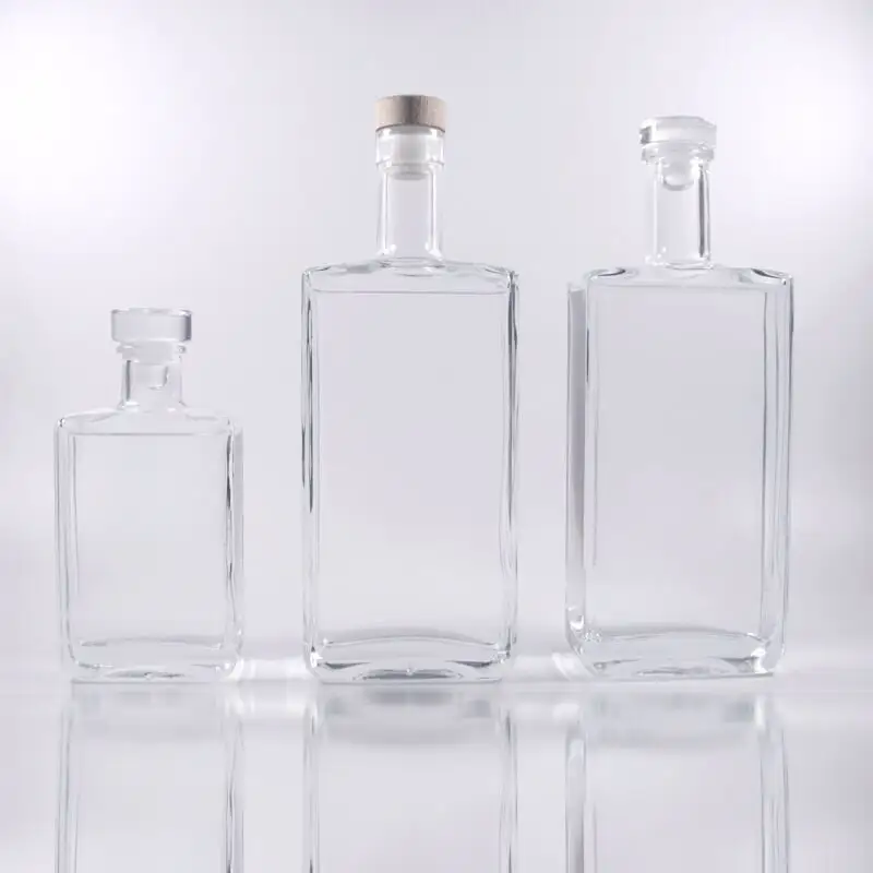 Glazen Wijnfles Liquor Alcoholdrank Drank Voor Wodka Gin Whisky Spirit Glazen Fles White Spirit Botellas De Vidrio 750Ml
