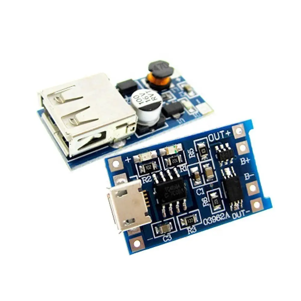 0.9V ~ 5V 600MA USB çıkışı şarj Mini DC-DC Boost dönüştürücü + 1a lityum pil şarj TP4056 ile koruma tek plaka modülü