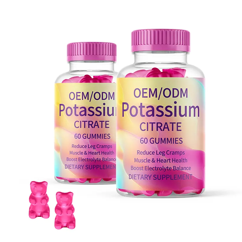 OEM/ODM Potassium Magnesium Potassium Citrate Supplement Gummies for Adults Women   Men Support Leg Cramps   Muscle Health