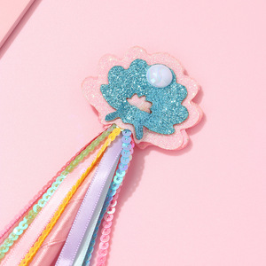 Fermaglio per Capelli Glitterato in Tessuto a Tema Unicorno, Arcobaleno e Stella, con Fiocco Fatto a Mano, Ideale per Feste e Spettacoli, per Bambini - Novità! - Product Image 4
