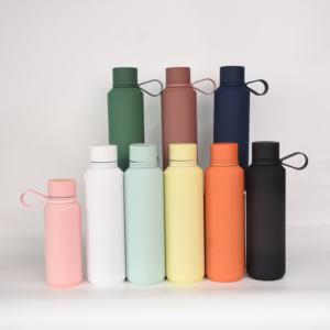 Venta caliente 12oz 20oz portátil de doble pared de acero inoxidable botella de vacío estancia caliente mantener frío en pintura de goma aceptar personalizado - Product Image 1