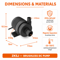 Pompe à eau CC 12V DC26B ZKSJ, pompe de circulation pour refroidisseur, pompe à huile sans balais, système de refroidissement industriel, fontaine solaire pour bassin à poissons
