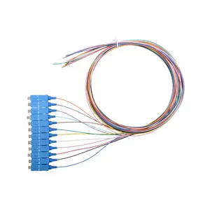 12 Color SC UPC Pigtail Fiber Optic Pigtail FTTH CATV 0.9mm 1 Meter Sm Telecommunication SC FC LC ST PVC or LSZH