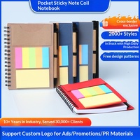 Cuaderno de Notas Adhesivas con Cubierta de PVC y Papel Fluorescente, Combinación de Cuaderno y Bloc de Notas, Cuadernos de Bolsillo de Hojas Sueltas para Estudiantes, Regalos Empresariales Personalizados