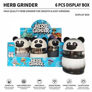 Venta al por Mayor de Lujo: Triturador de Hierbas de Aleación de Zinc de 4 Partes con Diseño de Panda Colorido - Product Image 1
