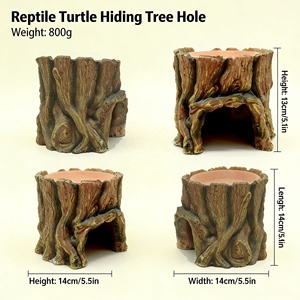 Abri Premium pour Reptiles, Plateforme de Basking en Forme de Grotte, Non Toxique, Simulation de Tronc d'Arbre pour Gecko, Lézard, Tortue, Amphibiens - Product Image 3