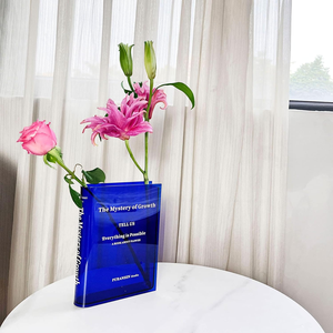 Jarrón de acrílico transparente decorativo con sabor artístico y cultural moderno, florero estilo libro para el <span class=keywords><strong>hogar</strong></span> y la Oficina para decoración del <span class=keywords><strong>hogar</strong></span> - Product Image 2