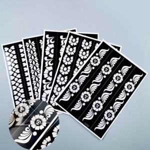 Meilleurs autocollants de <span class=keywords><strong>tatouage</strong></span> temporaire simples, motifs uniques de henné Mehndi pour mariée, pour les mains et les pieds, pour l'art corporel et les pochoirs aérographe - Product Image 1
