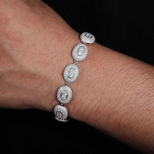 Bracelet ovale unisexe en argent 925 de qualité supérieure, bijoux hip-hop raffinés, bracelets en moissanite élégants, accessoire streetwear et de soirée - Product Image 3