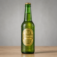 Etiquetas Personalizadas para Botellas de Cerveza Artesanal Doradas, Impermeables, Brillantes, para Envasado de Bebidas de Cervecería, Etiqueta Privada, Logotipo OEM, Rollo, Cualquier Tamaño y Forma