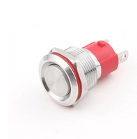 Interrupteur à bouton-poussoir métallique de 19 mm, anneau lumineux, CE, RoHS, contact argenté, broche plaquée or, momentané/verrouillable, LAS1-AGQ