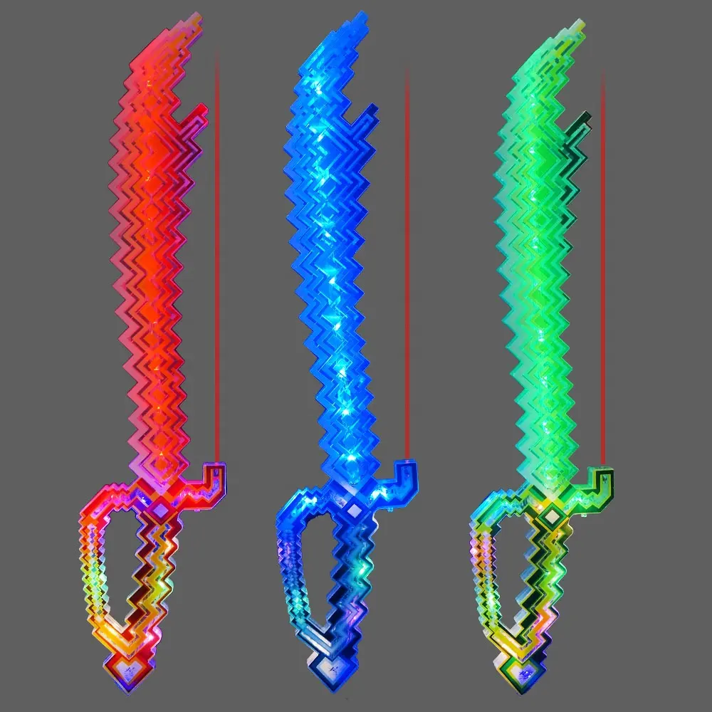 New Supplies Light Up Toys Led Flashing Swords with infrared ray Boys Pixel sword toy
