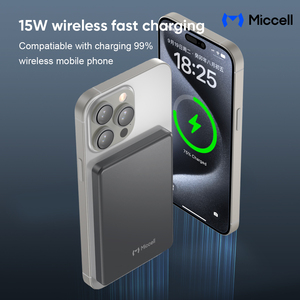 Miccell Wholesale 20W 5000mah Power Bank <span class=keywords><strong>portable</strong></span> ultra-fin à charge rapide <span class=keywords><strong>avec</strong></span> charge sans fil pour iPhone, Xiaomi - Product Image 4