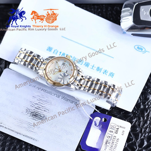 Montre à quartz de luxe Longnes pour homme, bracelet en acier doré, bracelet en cuir argenté, design simple résistant à l'eau, tendance - Product Image 5