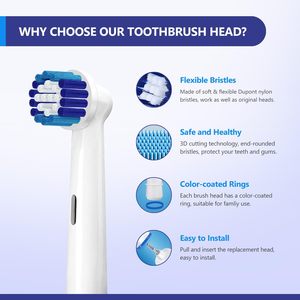 Paquete de 8 cabezales de repuesto compatibles con cepillos de dientes <span class=keywords><strong>Oral</strong></span>-<span class=keywords><strong>B</strong></span> <span class=keywords><strong>Professional</strong></span> <span class=keywords><strong>Care</strong></span> series 500/600/1000/2000/2500/3000/5000/7000 - Product Image 4