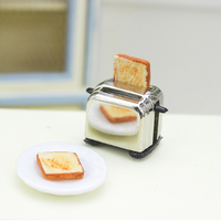 Dolllland Mini cuisine bricolage modèle alimentaire jouet Miniature pain Toast Maker pour maison de poupée métal Miniature jouet