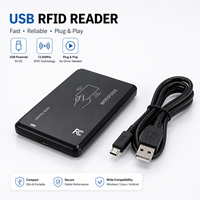 RFID读卡器 USB端口 EM4100 TK4100 13.56mhz IC非接触式感应智能卡 支持Windows系统 Linux智能卡读卡器