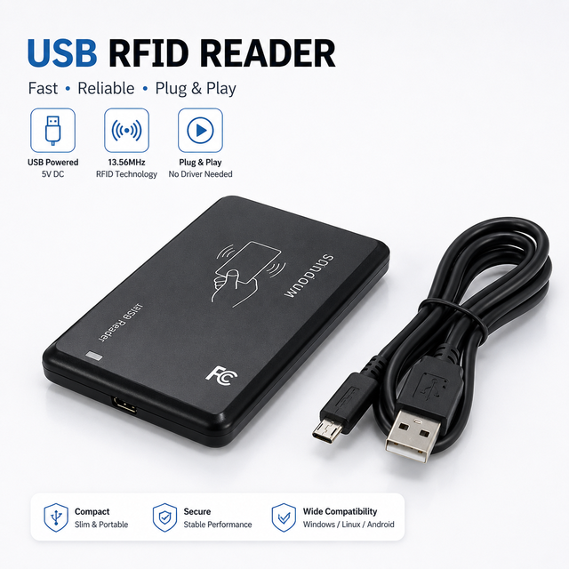 RFID Reader USB Port EM4100 TK4100 13.56mhz IC Contactless Sensitivity Smart Card Support Window System Linux Smart Card Reader