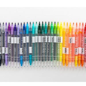 Cartoleria promozionale pittura Fine e pennello penna a doppia punta Fine scritta artistica disegno <span class=keywords><strong>pennarelli</strong></span> a base d'acqua - Product Image 2