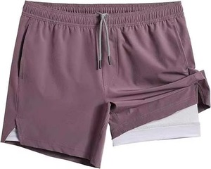 Men's Summer Casual Gym Jogger Shorts 100% Polyester Double <b>Layer</b> Sublimation Breathable Mesh Customizable Basketball Design - Product Image 5
