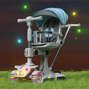 <span class=keywords><strong>Trottinette</strong></span> multifonctionnelle pour enfants avec 360 lumières de musique clignotantes en plastique pliable pour l'extérieur. - Product Image 5
