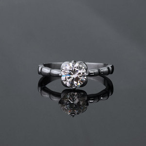 <b>Crystal</b> <b>Ring</b> Bezel Setting Round Zircon Unisex Engagement Jewelry Geometric Design - Product Image 3