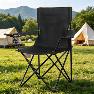 Fauteuil de camping en plein air, chaise pliante portable avec dossier, vert, 80x50x80cm, chaise de plage pour loisirs, pêche, croquis - Product Image 2