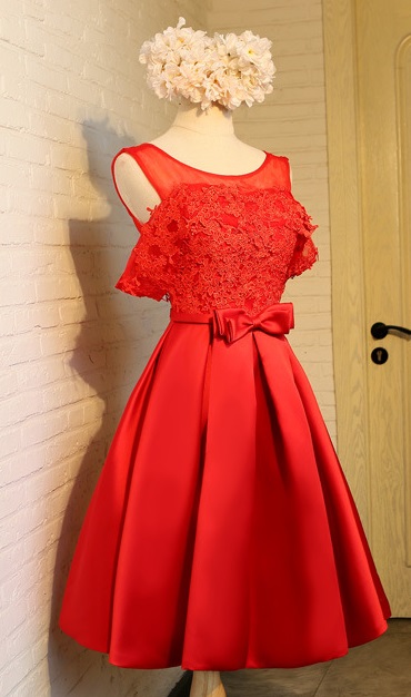 Shop Our Red/pink/gold/silver off Shoulder Lace Satin Party Dresses