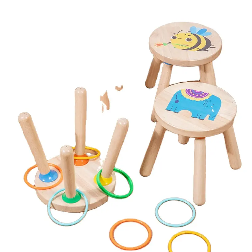 Kinderen Initiatie Houten Gooien Ring Hand-Oog Coördinatie Set Kleuterschool Indoor Puzzelspel Voor Vroege Educatie Voor Kinderen