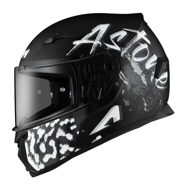 Astone Helmets Casque intégral Casques de moto Noir mat et titane mat