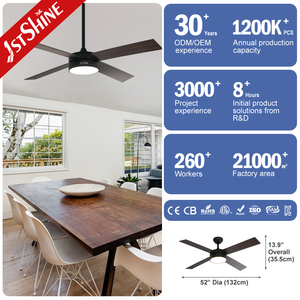 1stshine 52 "fan hâm mộ thiết kế ánh sáng MDF Blade fandelier <span class=keywords><strong>DC</strong></span> động cơ hiện đại LED quạt trần ánh sáng - Product Image 3