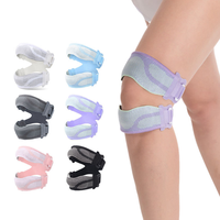 Genouillère de compression portable, légère, respirante, tricotée, réglable, double sens, douce pour la peau et anti-transpiration